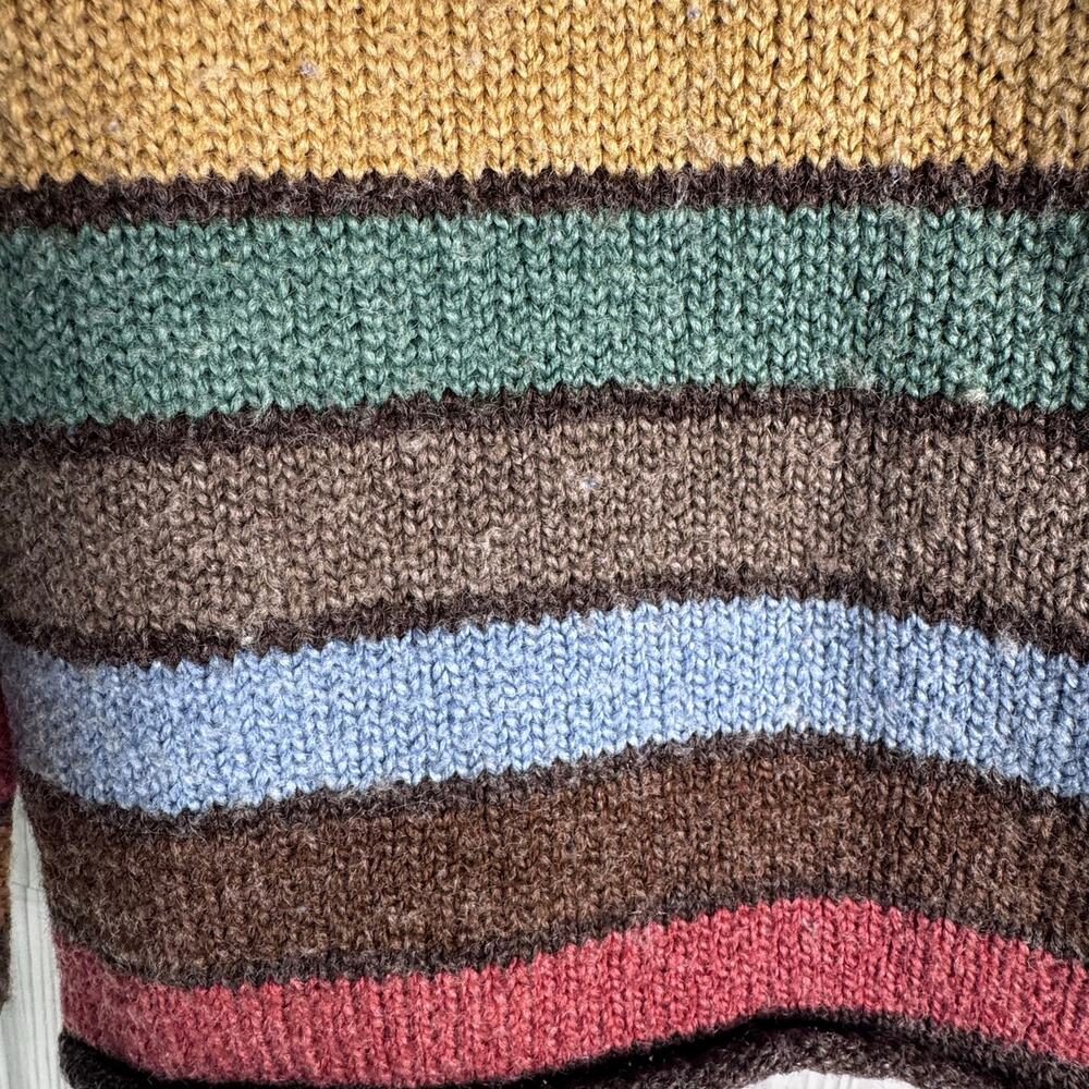 Vintage 90s Striped Roll Neck Sweater In knit Small Taiwan - Picture 3 of 7